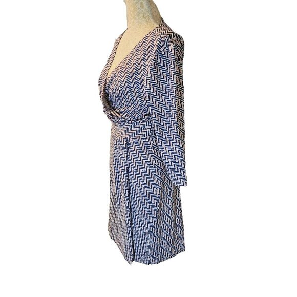 J. McLaughlin Medium Knee Length Red White Blue Dress Nylon Poly Blend - Picture 2 of 9